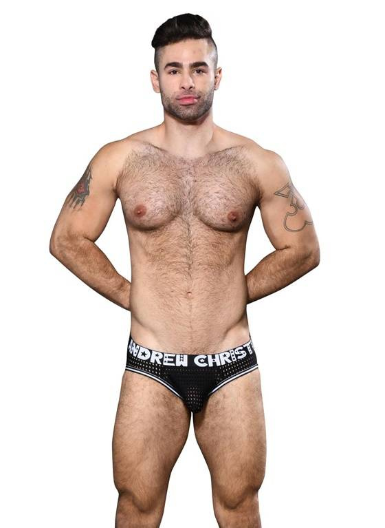 Slipy M Skie Andrew Christian Almost Naked Mesh Brief Black