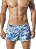 Szorty kąpielowe męskie Clever Moda - Life Guard Jungle Swim Short niebieskie