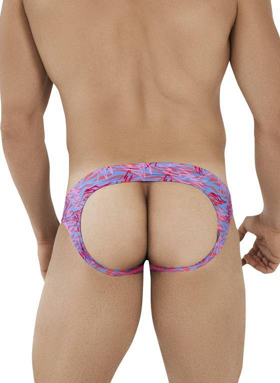 Jockstrap męski w graficzny wzór | Różowy | Zug Latin | CLEVER MODA | 1043