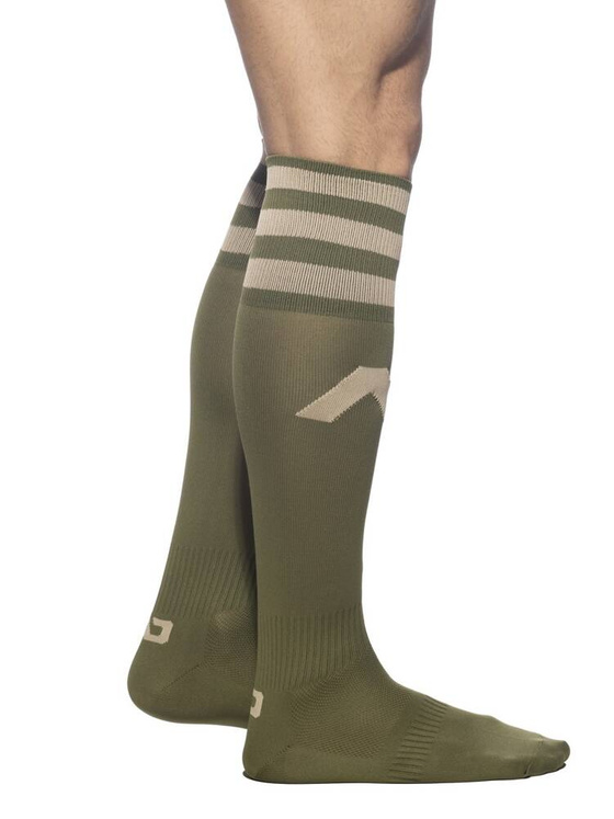 Długie skarpetki męskie | Khaki | Basic Addicted Socks | ADDICTED | AD382