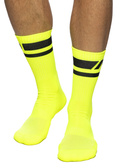 Długie neonowe skarpety męskie | Żółty | Ad Neon Socks | Addicted | AD1217