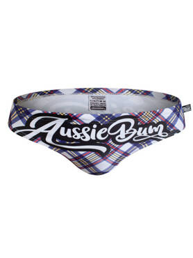 Kąpielówki męskie slipy w graficzny wzór | Wielokolorowe | Signature Blue Berry | AussieBum