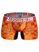 Bokserki męskie w kratkę z grubą gumą | Zółte | CottonSoft 2.0 Hopscotch Yellow | AussieBum