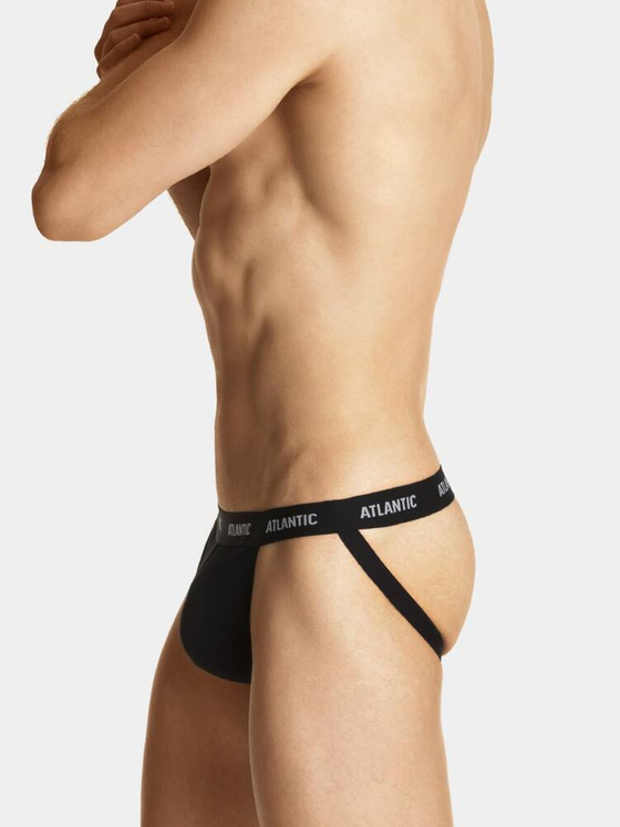 Gładki Jockstrap męski | Czarny | Atlantic | MP-1571