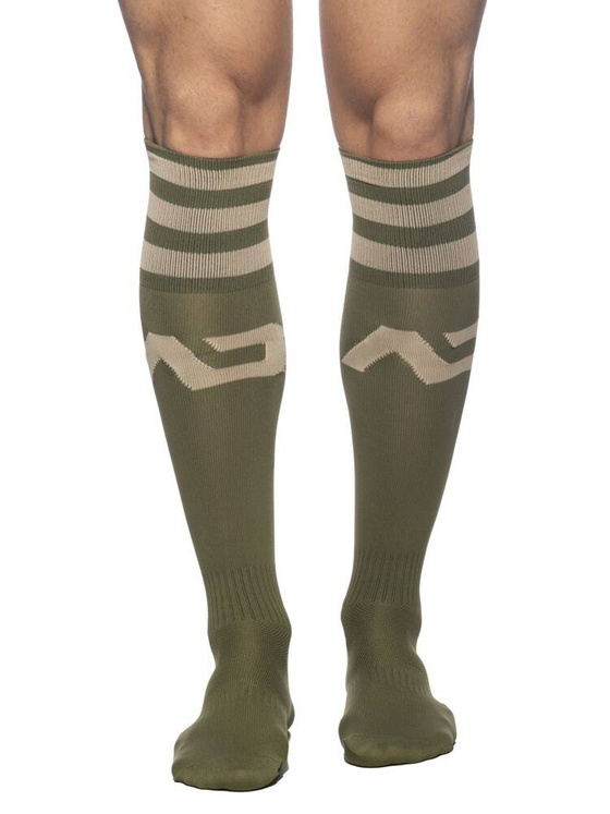 Długie skarpetki męskie | Khaki | Basic Addicted Socks | ADDICTED | AD382