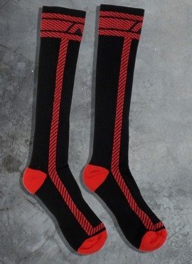 Długie skarpetki męskie | Fetish Long Sock ADF29 Red | ADDICTED