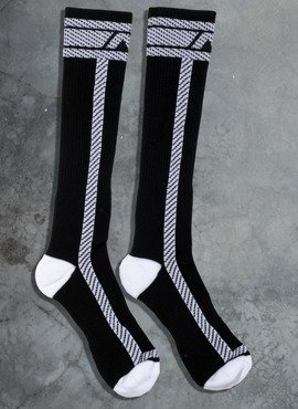 Długie skarpetki męskie | Fetish Long Sock ADF29 White | ADDICTED