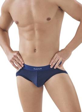 Gładki jockstrap męski z wycięciami po bokach | Granatowy | Oporto | CLEVER MODA | 0878