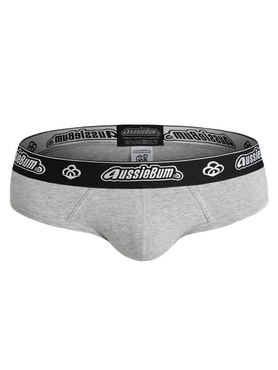 Gładkie slipy męskie | Szare | CottonSoft 2.0 Greymarle | AussieBum