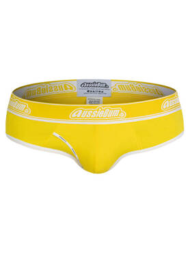 Gładkie slipy męskie | Żółte | CottonCandy Yellow | AussieBum