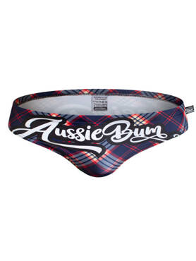 Kąpielówki męskie slipy w graficzny wzór | Wielokolorowe | Signature Raspberry | AussieBum