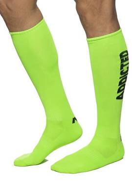 Skarpetki męskie wysokie neonowe | Zielone | Addicted Neon Socks | ADDICTED |  AD1155