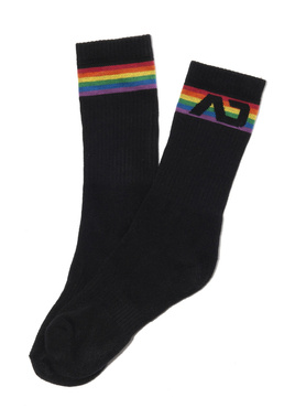 Skarpetki męskie z tęczą | Czarne | Ad Rainbow Socks | ADDICTED | AD839