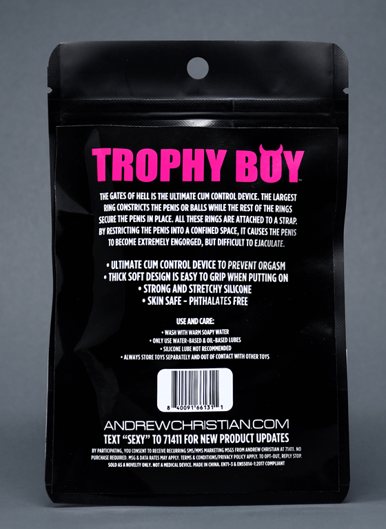  RING MĘSKI ANDREW CHRISTIAN - THROPHY BOY 3-RING STRETCHABLE GETES OF HELL