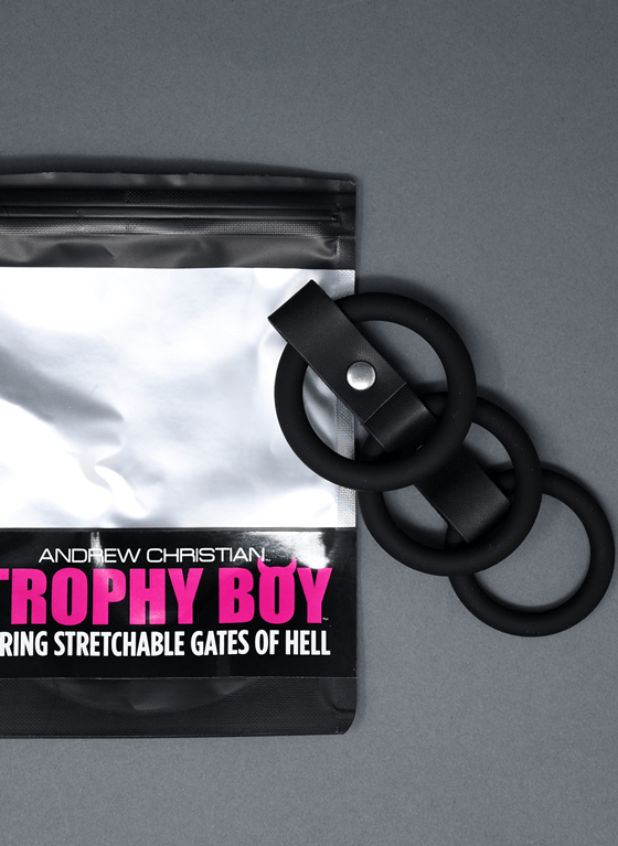  RING MĘSKI ANDREW CHRISTIAN - THROPHY BOY 3-RING STRETCHABLE GETES OF HELL