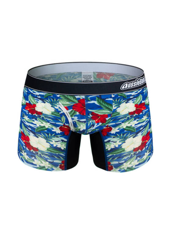 Bambusowe bokserki męskie w graficzny wzór | Niebieskie | Comfy Bamboo Access Recife | AussieBum