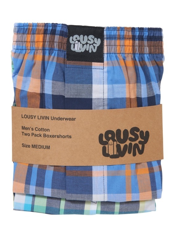 Bokserki męskie luźne Lousy Livin - 2-pack Lousy Clematis Blue