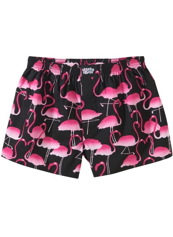 Bokserki męskie luźne Lousy Livin - Flamingos Black