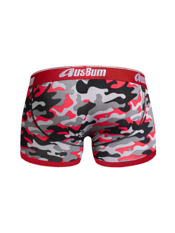 Bokserki męskie moro z grubą gumą | Czerwone | CottonSoft 2.0 Camo Red | AussieBum