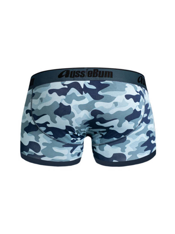 Bokserki męskie moro z grubą gumą | Niebieskie |  CottonSoft 2.0 Camo Blue | AussieBum