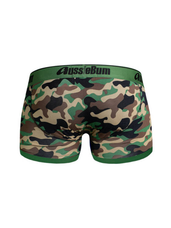 Bokserki męskie moro z grubą gumą | Zielone | CottonSoft 2.0 Camo Green | AussieBum