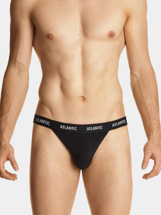 Gładki Jockstrap męski | Czarny | Atlantic | MP-1571