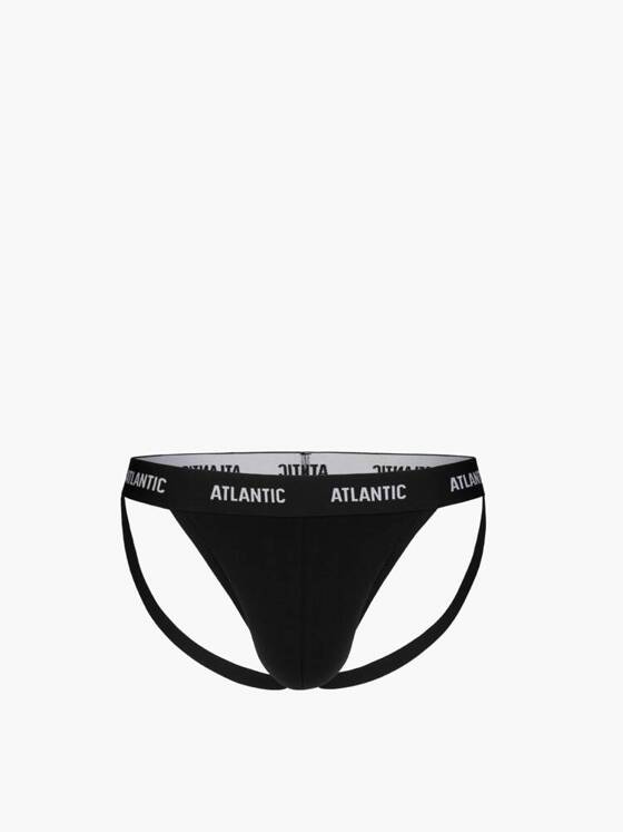 Gładki Jockstrap męski | Czarny | Atlantic | MP-1572