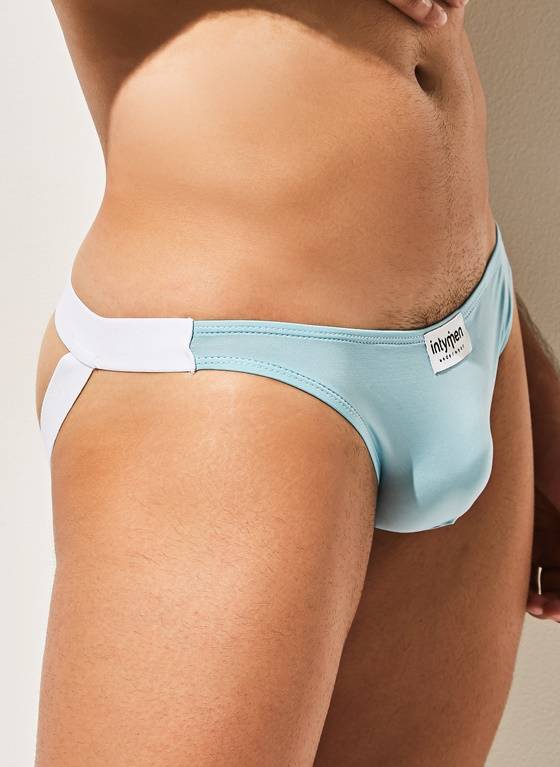 Gładki jockstrap męski | Błękitny | Serenity Jock | INTYMEN | INE027