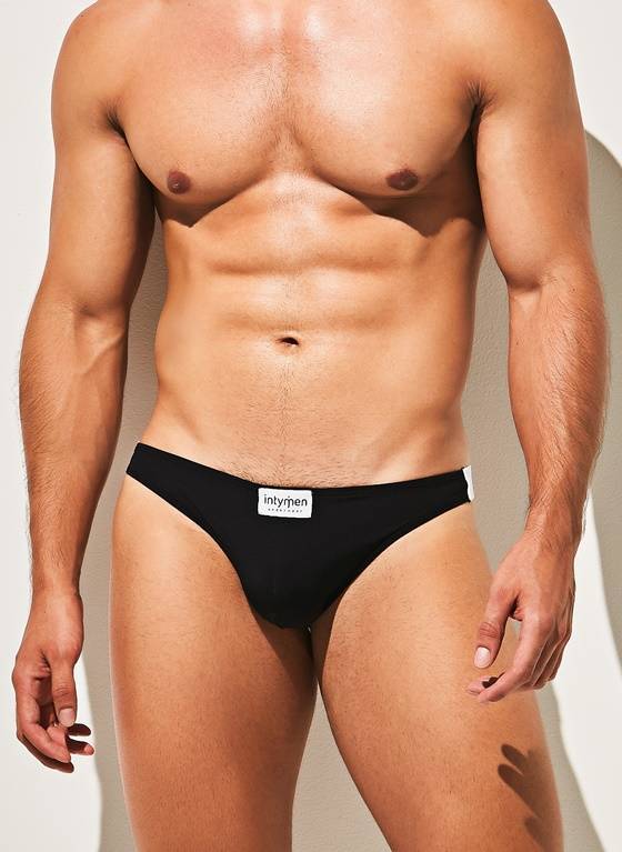 Gładki jockstrap męski | Czarny | Serenity Jock | INTYMEN | INE027