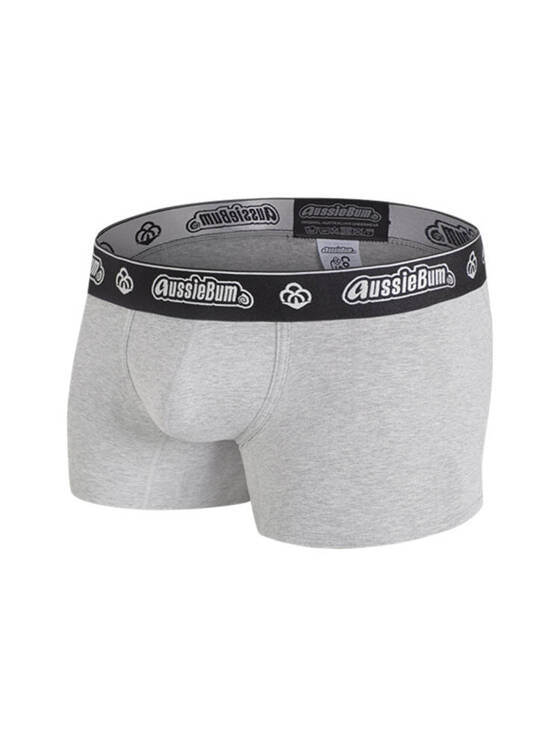 Gładkie bokserki męskie z grubą gumą | Szare | CottonSoft 2.0 Greymarle | AussieBum