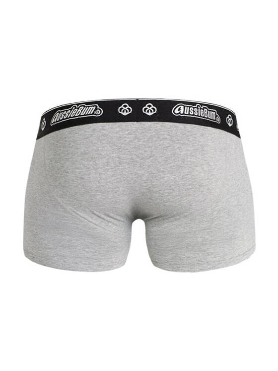 Gładkie bokserki męskie z grubą gumą | Szare | CottonSoft 2.0 Greymarle | AussieBum