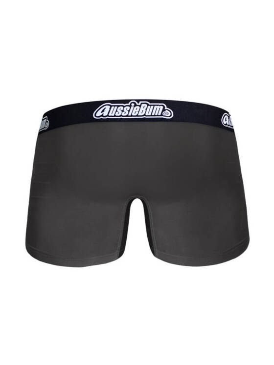 Gładkie bokserki męskie z kieszonką | Szare | Comfy Bamboo Access Charcoal | AussieBum