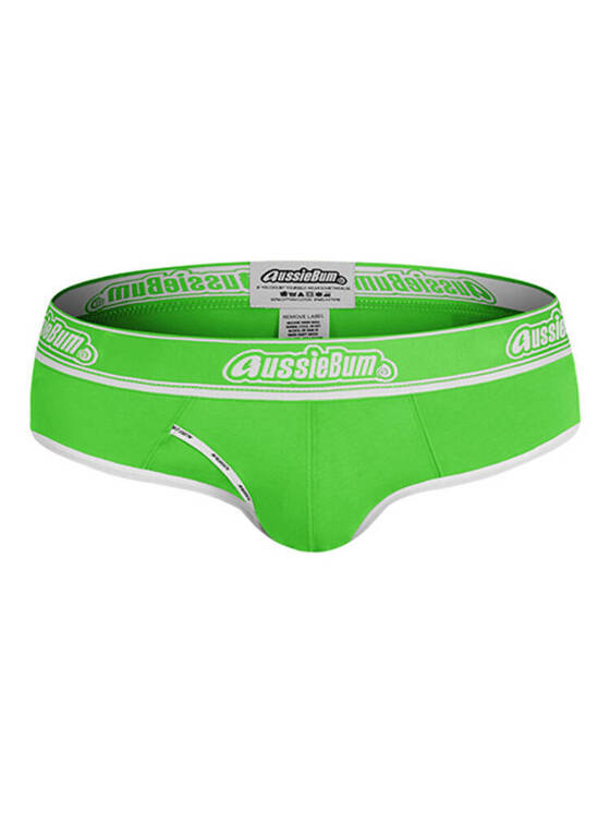 Gładkie slipy męskie | Zielone | CottonCandy Green | AussieBum