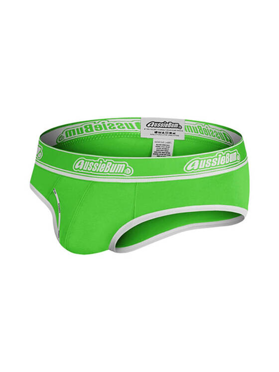 Gładkie slipy męskie | Zielone | CottonCandy Green | AussieBum