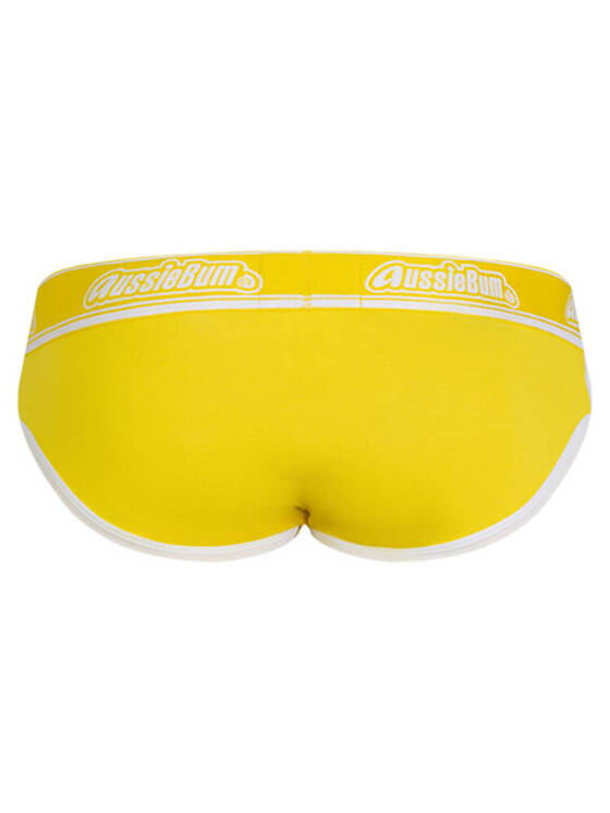 Gładkie slipy męskie | Żółte | CottonCandy Yellow | AussieBum