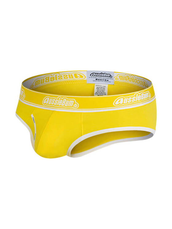 Gładkie slipy męskie | Żółte | CottonCandy Yellow | AussieBum