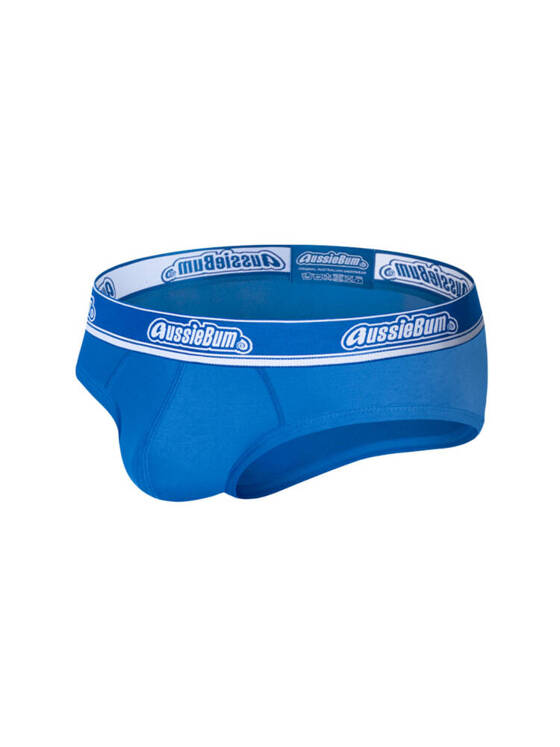 Gładkie slipy męskie z gumą z logo | Niebieskie | WonderJock 2.0 Blue | AussieBum