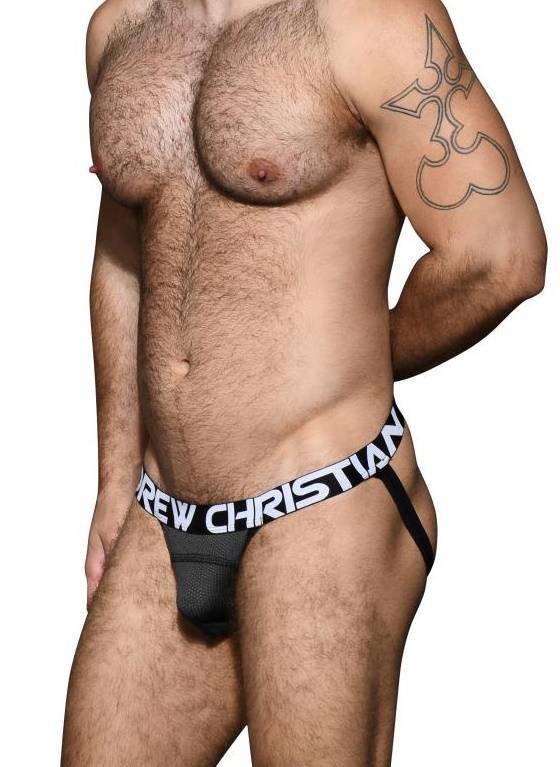 JOCKSTRAP MĘSKI ANDREW CHRISTIAN - ACTIVE SPORTS JOCK CHARCOAL 92698