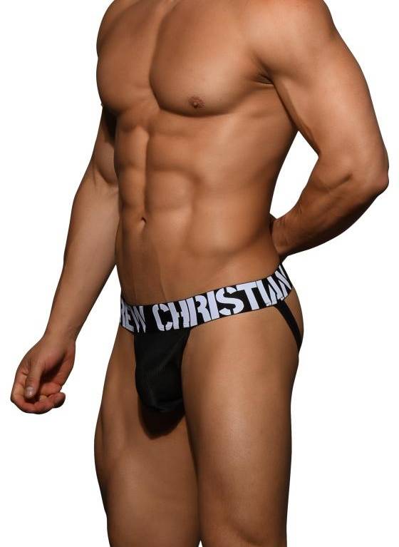 JOCKSTRAP MĘSKI ANDREW CHRISTIAN - ALMOST NAKED POWER RIB JOCK BLACK 92723