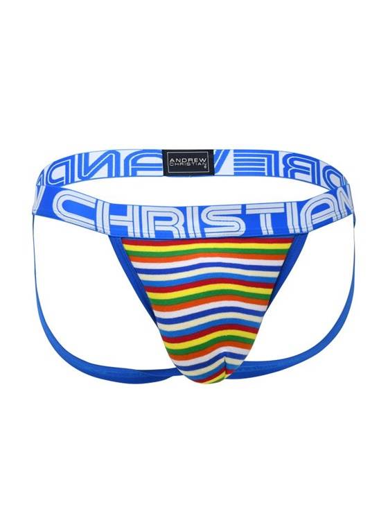 JOCKSTRAP MĘSKI ANDREW CHRISTIAN - BRIGHT STRIPE JOCK 92602