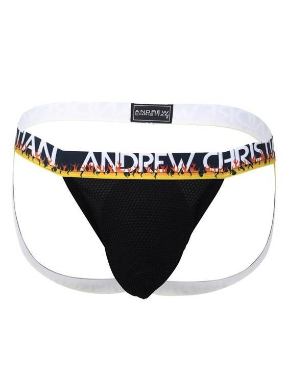 JOCKSTRAP MĘSKI ANDREW CHRISTIAN - FLAMES MESH JOCK 92683