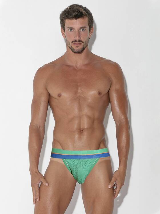 Jockstrap męski | Bright Mesh 2083 Green | CODE22