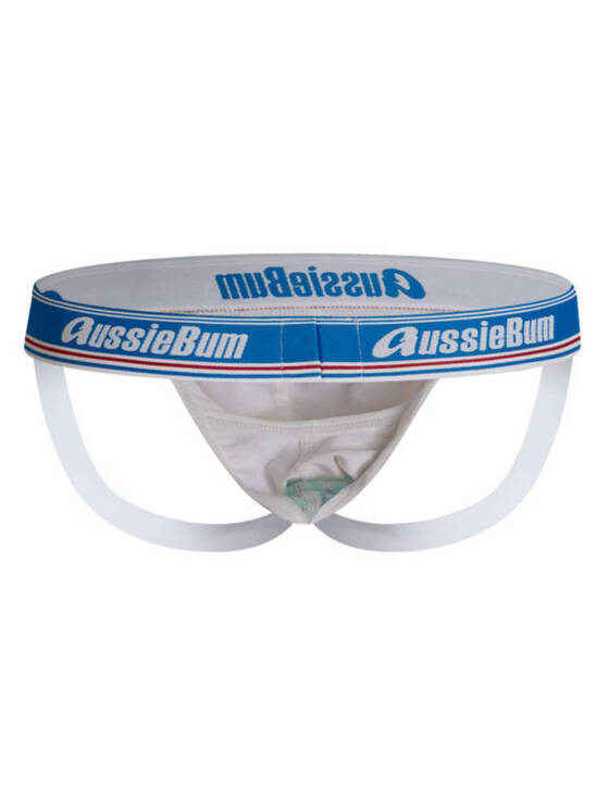 Jockstrap męski w graficzny wzór z grubą gumą | Niebieski | WJ Pro Impression Blue | AussieBum