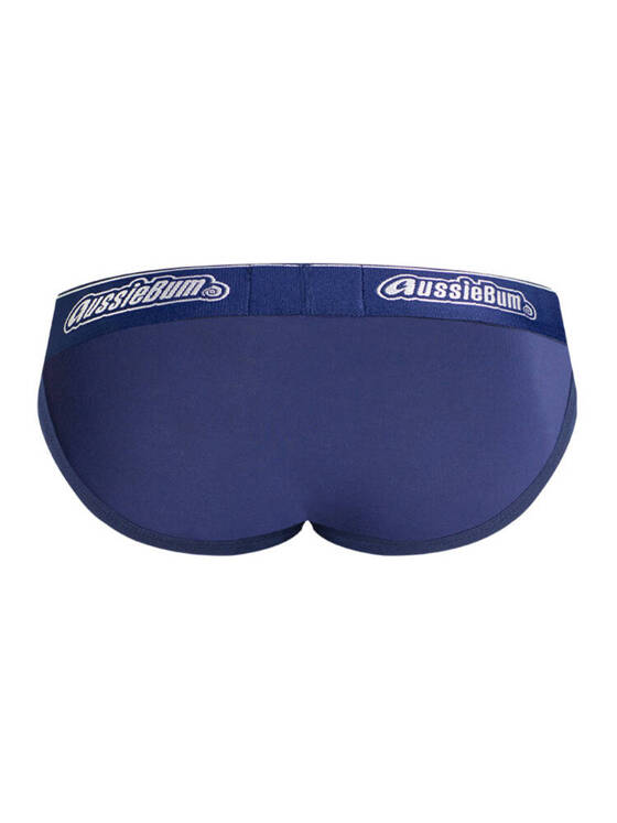 Prążkowane półtransparentne slipy męskie | Granatowe | Slink Sin 2.0 Navy | AussieBum