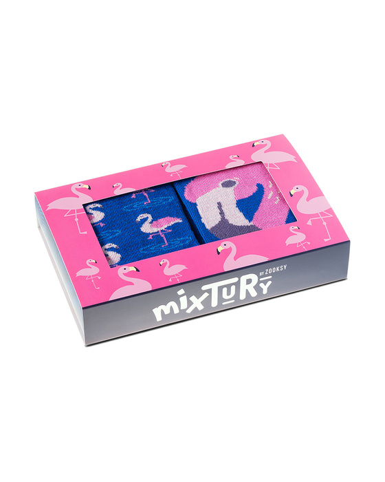 Skarpetki męskie długie | Pink Flamingo BOX | mixTURY | ZOOKSY