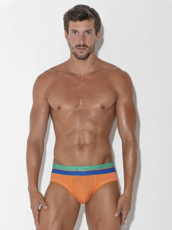 Slipy męskie | Bright Mesh 2081 Orange | CODE22