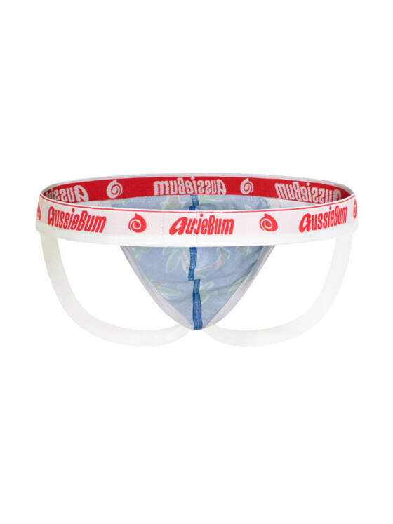 jockstrap męski w graficzny wzór Palmy | Niebieski | Party Hard Palmtree | AussieBum