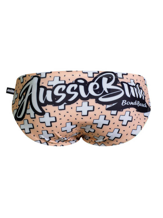 kąpielówki męskie w graficzny wzór | Brzoskwiniowe | Addition Addition Peach | AussieBum