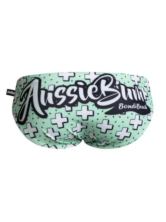 kąpielówki męskie w graficzny wzór | Miętowe | Addition Addition Mint | AussieBum