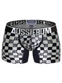 Bokserki męskie w kratkę z grubą gumą | Białe | CottonSoft 2.0 Hopscotch White | AussieBum